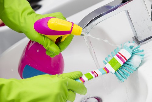 Carpet cleaning equipment prepared for a service appointment